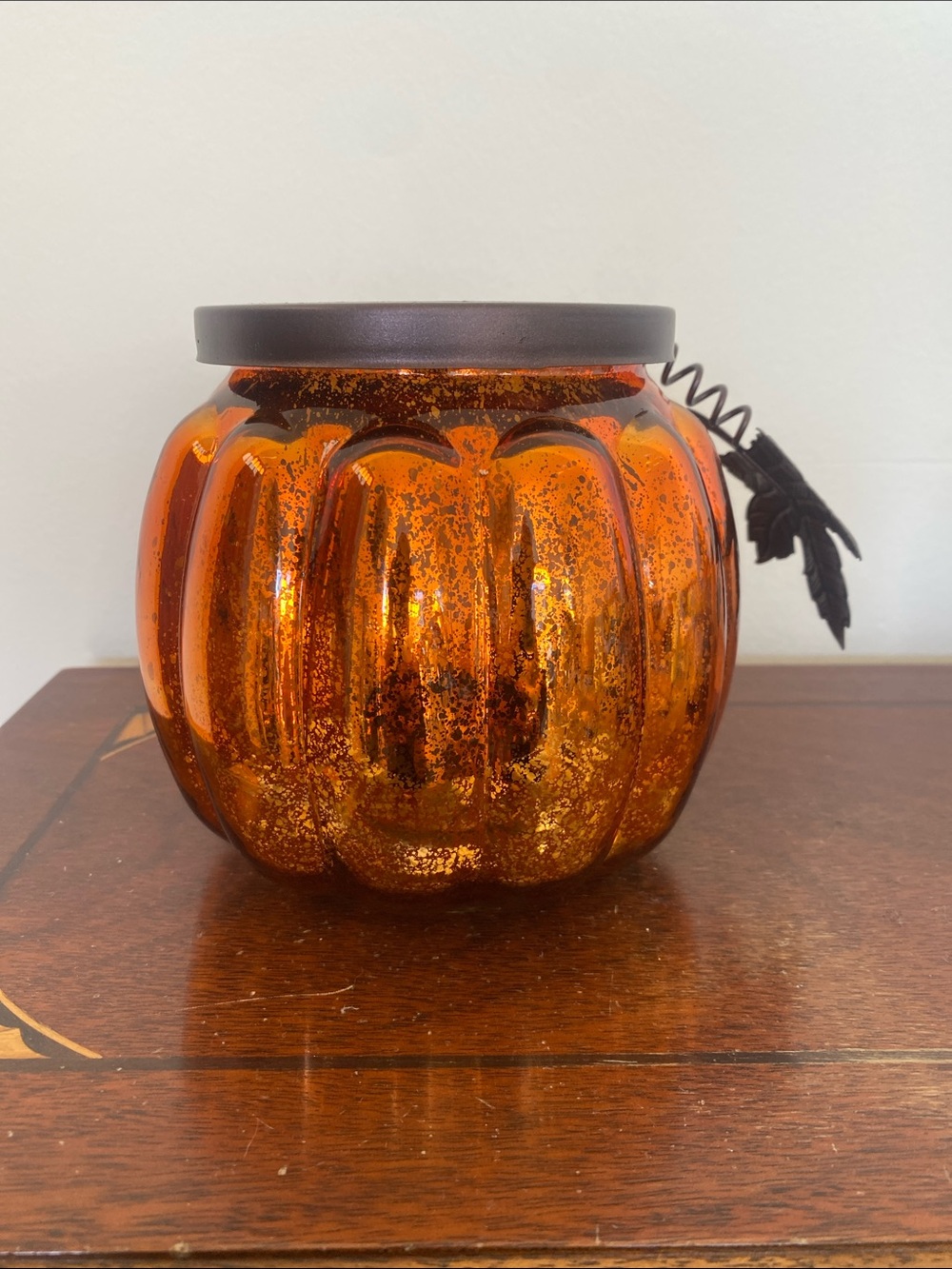 Hallmark Mercury Glass Pumpkin Tea Light Holder Autumn Fall Decor - No Candle - Picture 5 of 10